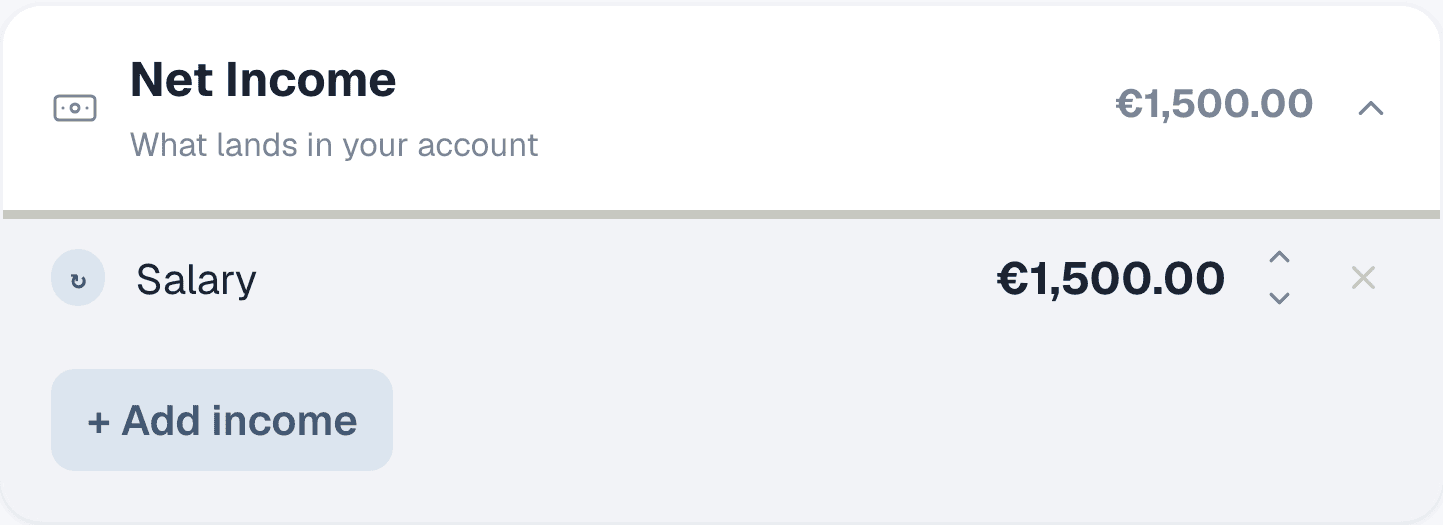 Step 2: Your income is set