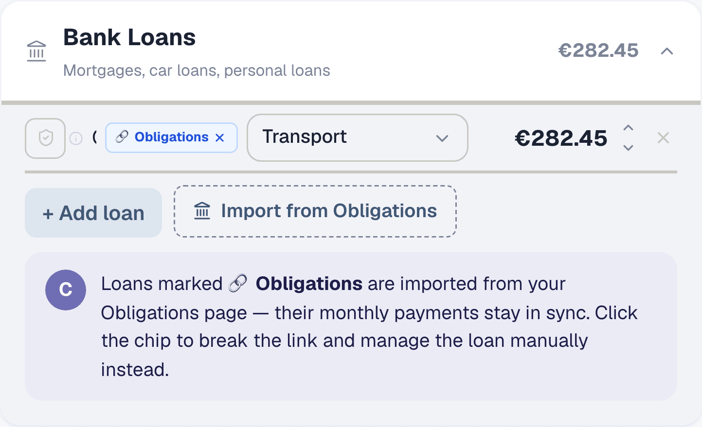 Step 5: Add any loan repayments